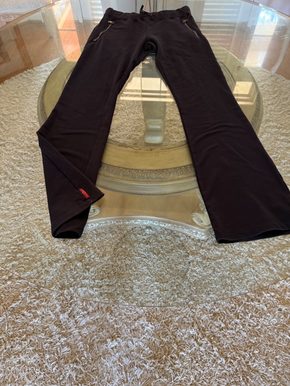 Vintage Prada Linea Rossa Cotton Stretch Flare Pants (2009 Archive) Blue Size M